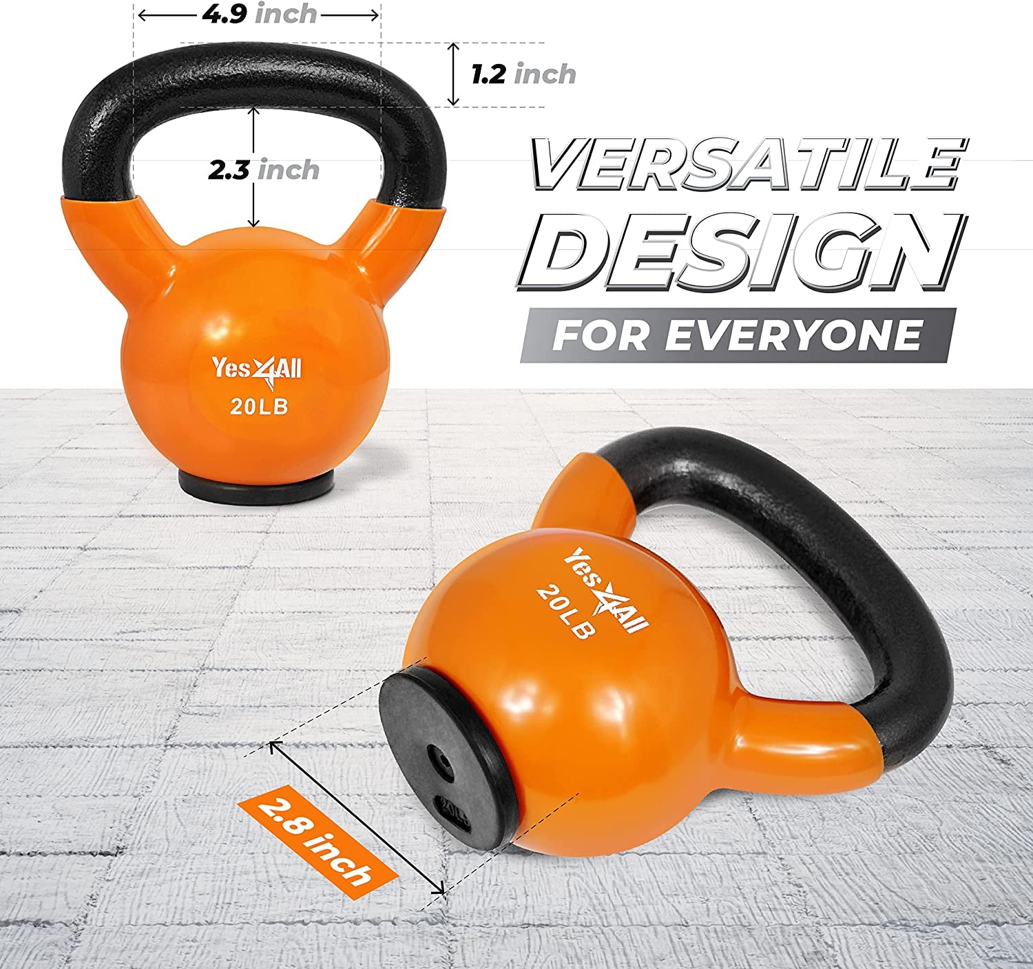 Elevate Your Fitness with the Yes4All Kettlebell Set - Perfect for Strength Training and Home Workouts (10-65 lbs)